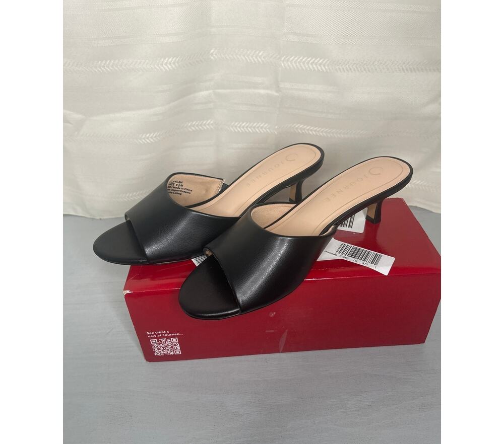 Journee Collection Jeylah Kitten Heel Dress Sandals Black Size 9.5M